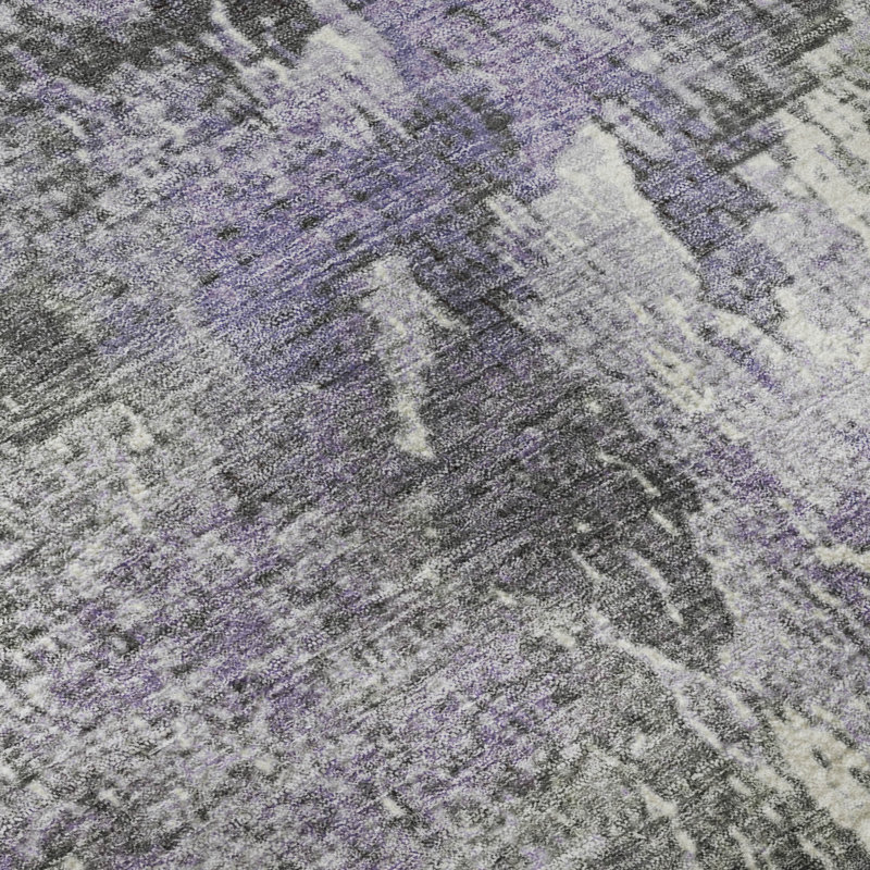 Premium Machine Washable Mayfield AMF2283 Abstract Rug, 10' x 14', Lavender