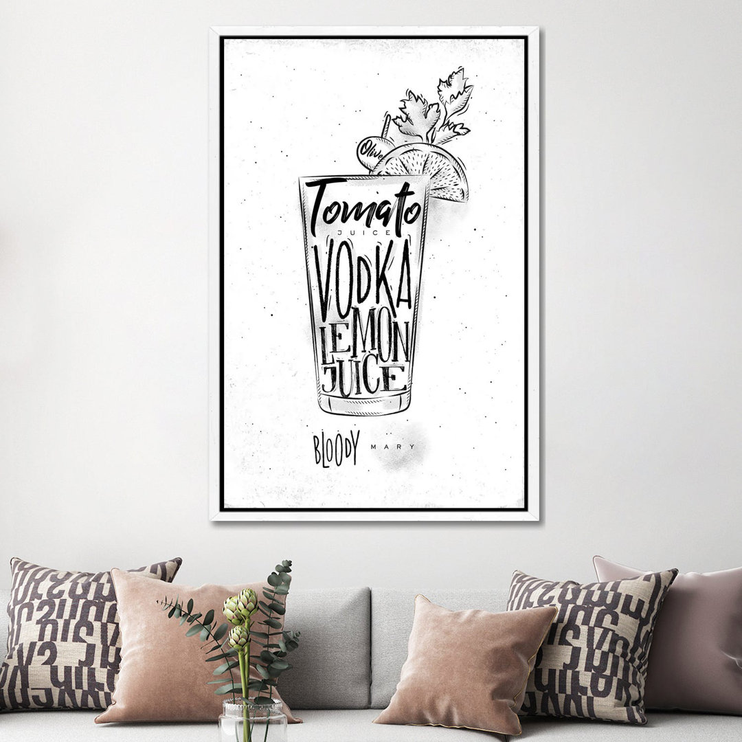 Bloody Mary Cocktail White Background