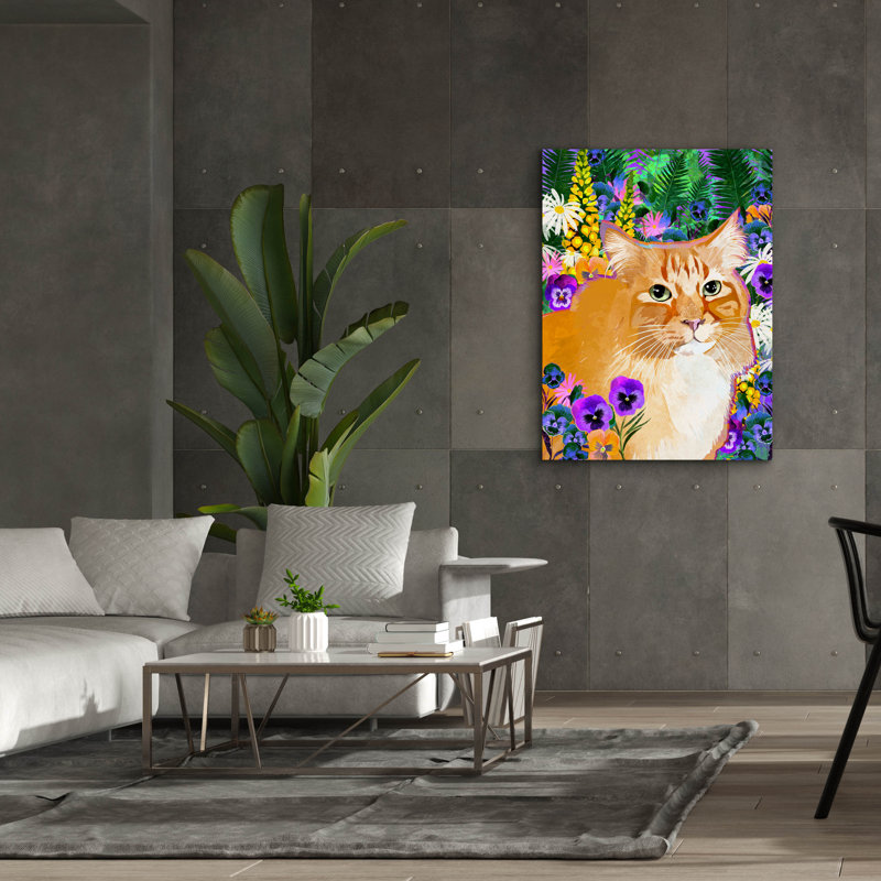 Toile épique Graffiti «Purple Pansies» par Thatgrubgirl, 40 po x 54 po, H 54 po x l 40 po