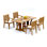 7 Pcs Grade-A Teak Wood Dining Set: Warwick Console Folding Rectangle Table And 6 Sack Arm Chairs #11SK1506