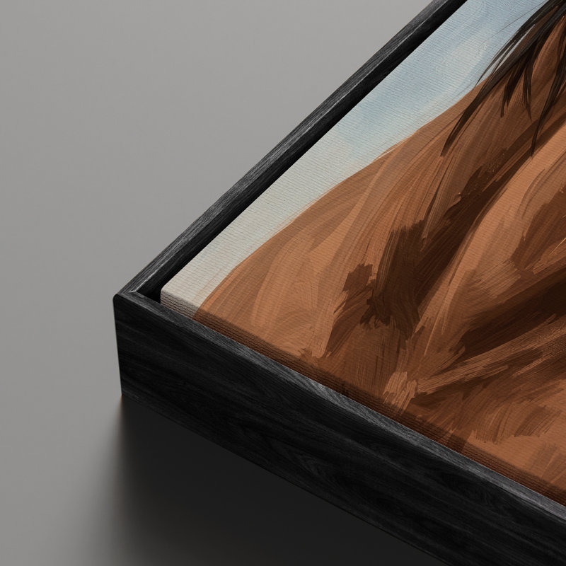«Brown Horse Portrait with Wheat Rustic Farm Art», reproduction d'art encadrée, H 24 po x l 16 po, Noir