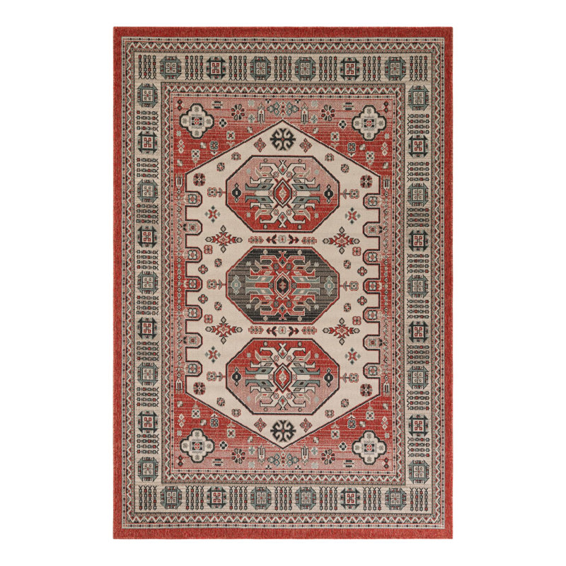 Tapis intérieur / extérieur traditionnel, Rectangle 6 pi 1 po x 9 pi