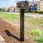 Mailbox Post and Mount | Galvanized Powder-Coated Steel Post and Universal Mounting Plate For Mailbox | Black (Mailbox not included)