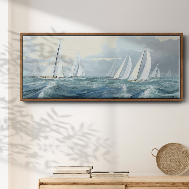 Sail Ho- Framed Canvas, 20" H x 50" W