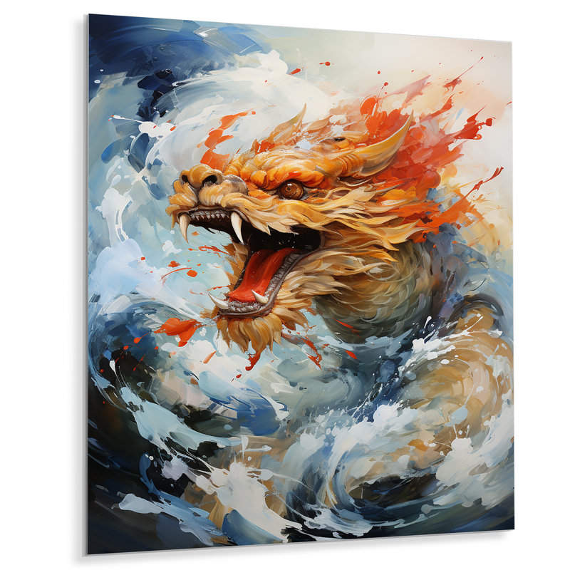 China Dragon Dance 3 - Art mural en porcelaine, H 40 po x l 30 po x P 1,5 po