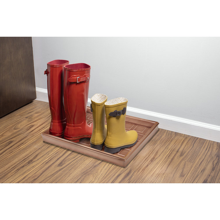 Set of 3 Square Boot Tray Plastic Utility Shoe Mat Tray for Entryway