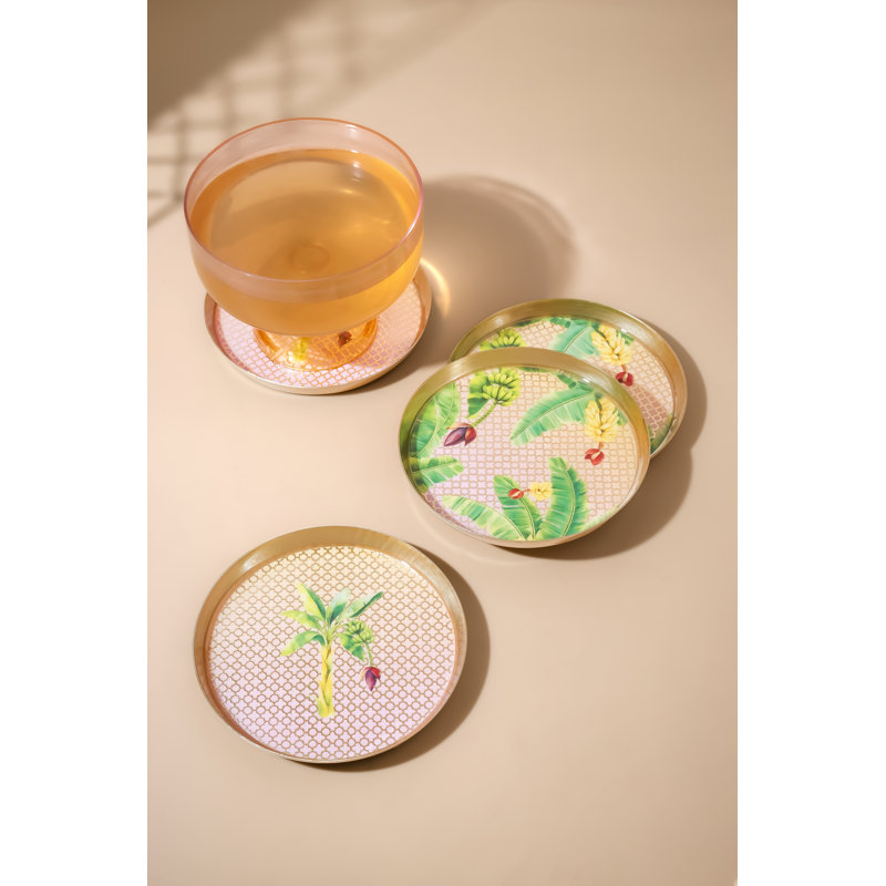 Ensemble de sous-verres dorés Banana Grove