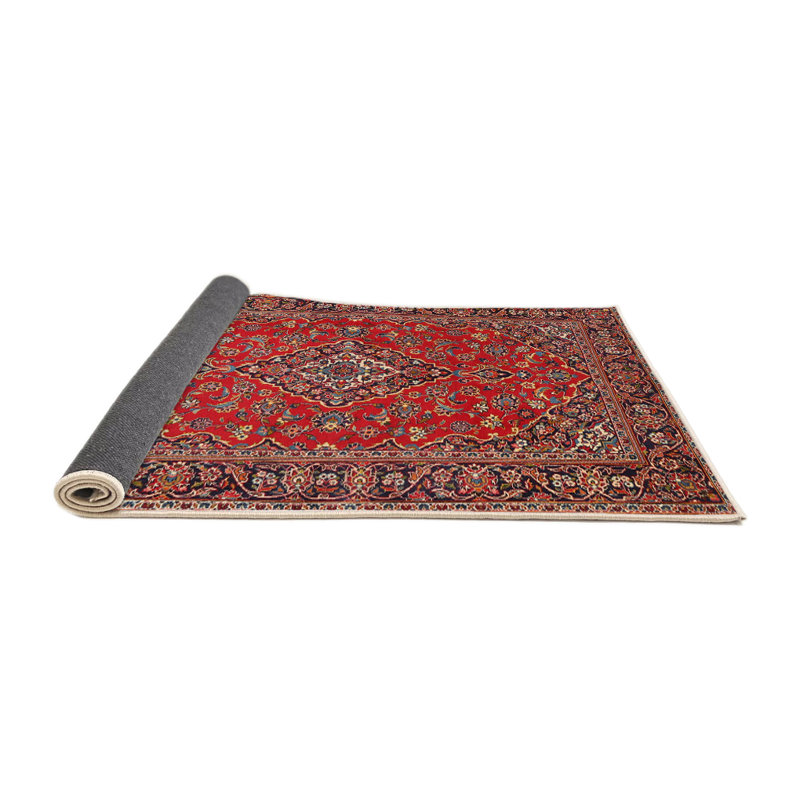 Tapis rouge/beige/noir traditionnel Weslyn, Rond 5 pi