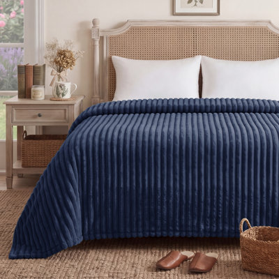 Bedsure Twin/Twin XL Flannel Fleece Blanket for Girls, 300 GSM Soft and Cozy Blanket for Dorm & Home Decor, Blue, All-Season Gift