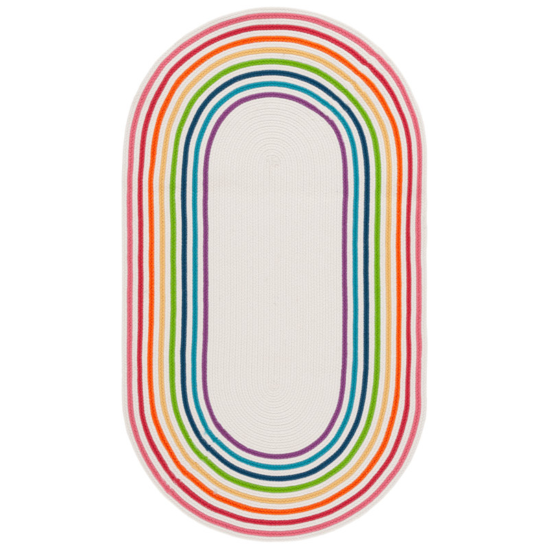 Dilraaj Hand Woven Performance Geometric Indoor/Outdoor Area Rug, Oval 4' x 6'