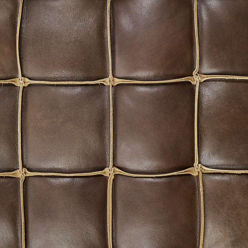 Zamire 25.4'' Wide Genuine Leather Lounge Chair, Vintage Brown