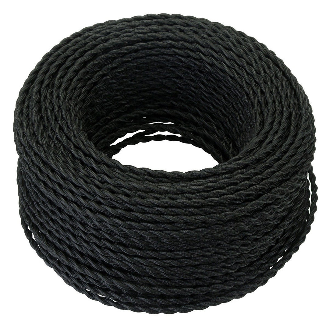 2Core Twisted Vintage Coloured 0.75Mm Braided Fabric Flexible Electrical UK Lighting Wire Cable