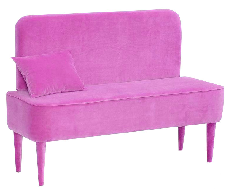 Pastel Upholstered Bench, Rose