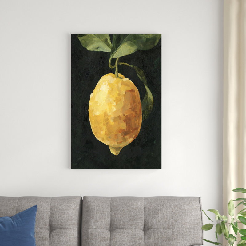 «Dark Lemon I» par Emma Caroline, reproduction d'art sur bois, H 36 po x l 24 po, Non, Wrapped Canvas