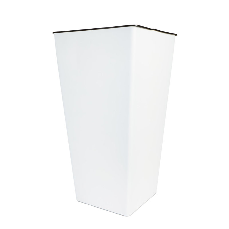 32" H Cascade Square Tall Planter, Matte White