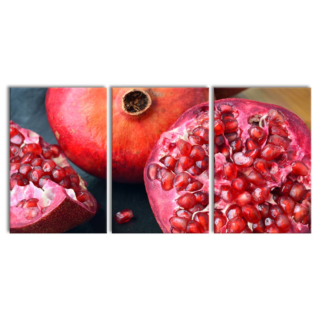 3-tlg. Leinwandbilder-Set Pomegranates