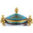 Stylish Decorative 13 Inch Bronze and Porcelain Cherub Teal Rococo Jar with Ornate Floral for Home