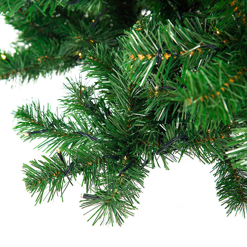 Arbre de noël artificiel pin vert 9 pi avec 700 lumières claires/blanches chaudes