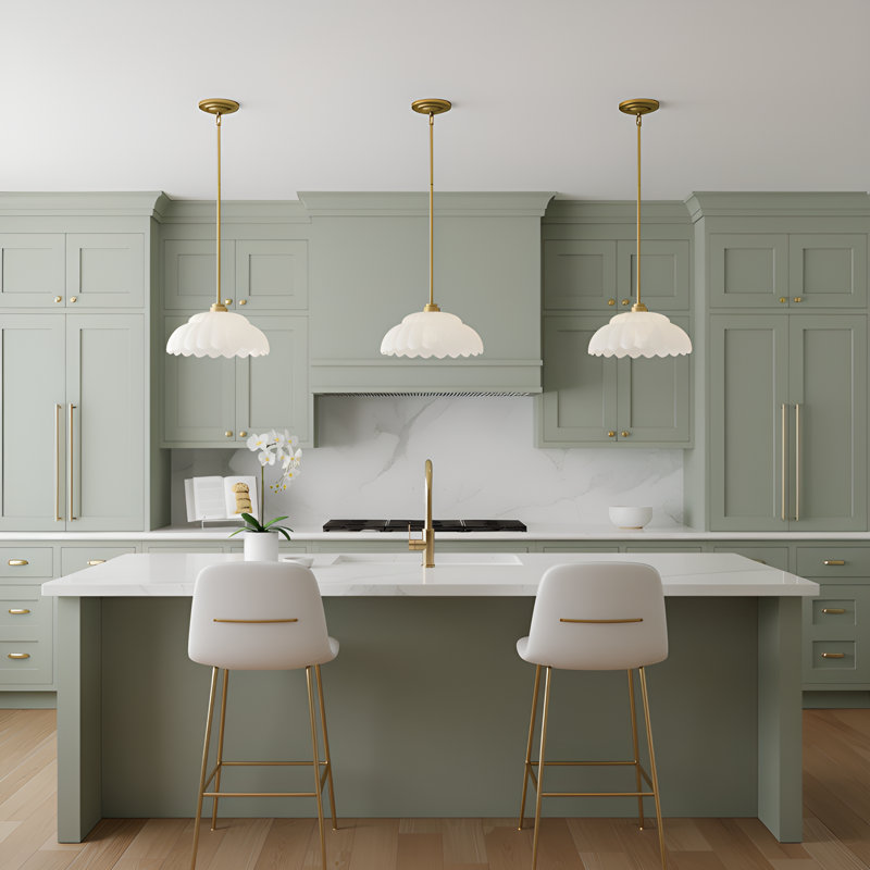 Whitecap 1-Light Brushed Gold Pendant Light