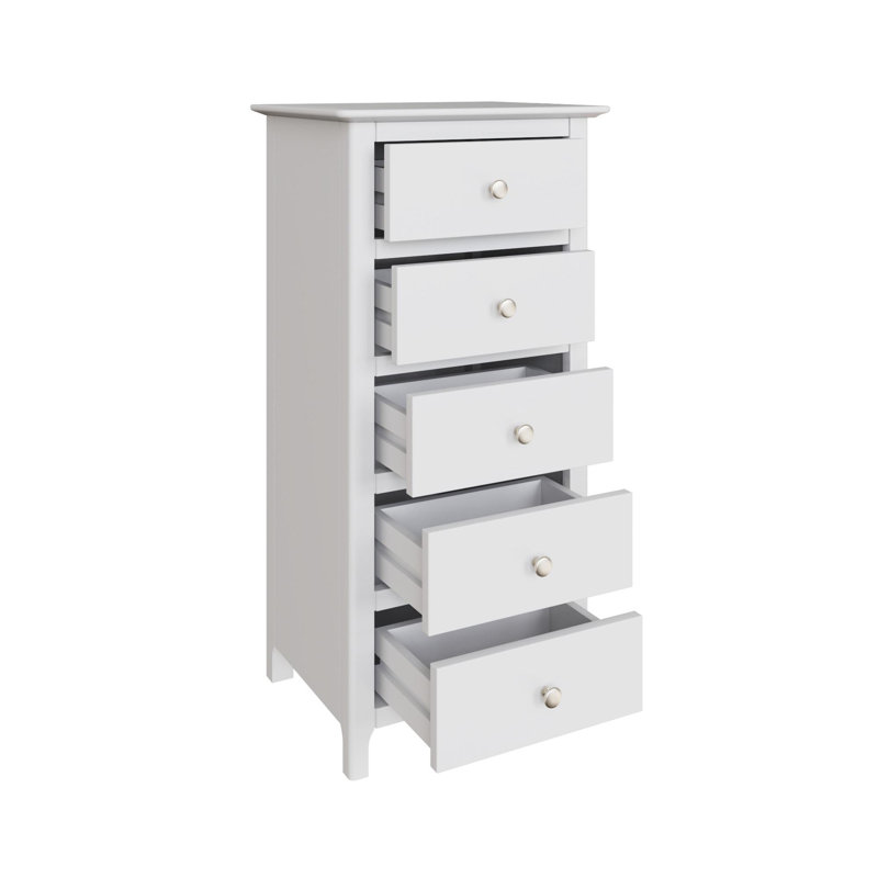 Accetturri 5 Drawer Chest of Drawers, Ivory White