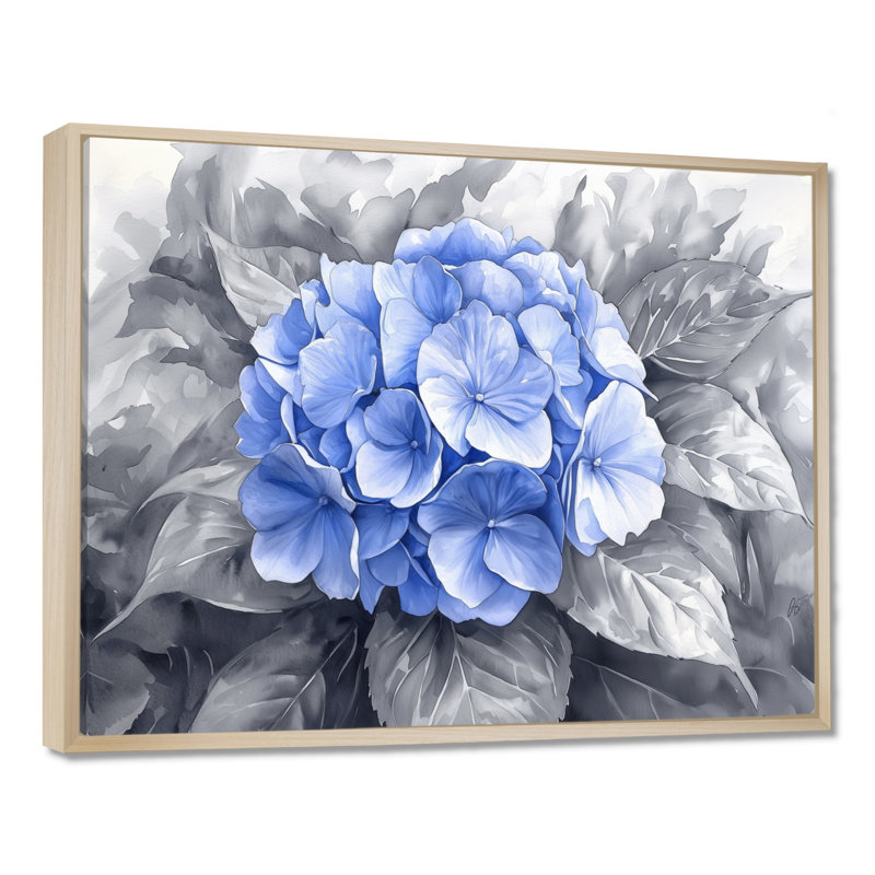 Jacynda - Floral Wall Art, Impression sur cadre flottant, H 12 po x l 20 po, Crème, crème