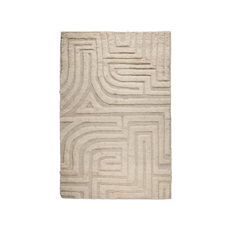Folk Ivory Area Rug, Rectangle 9' x 12'