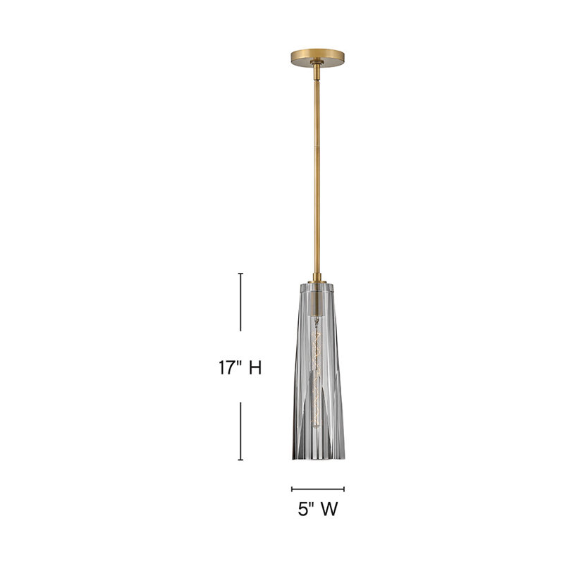 Cosette 1 - Light Small Pendant,  Smoked glass
