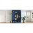 Entryway Mudroom All-in-One Hall Tree Coat Rack, Deep Blue Freestanding Storage Organizer with Adjustable Shelves, 55.1L x 15.7W x 77.3H Inches