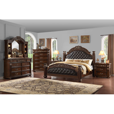 Consuegra Classic Rich Cherry 5-Piece Bedroom Set