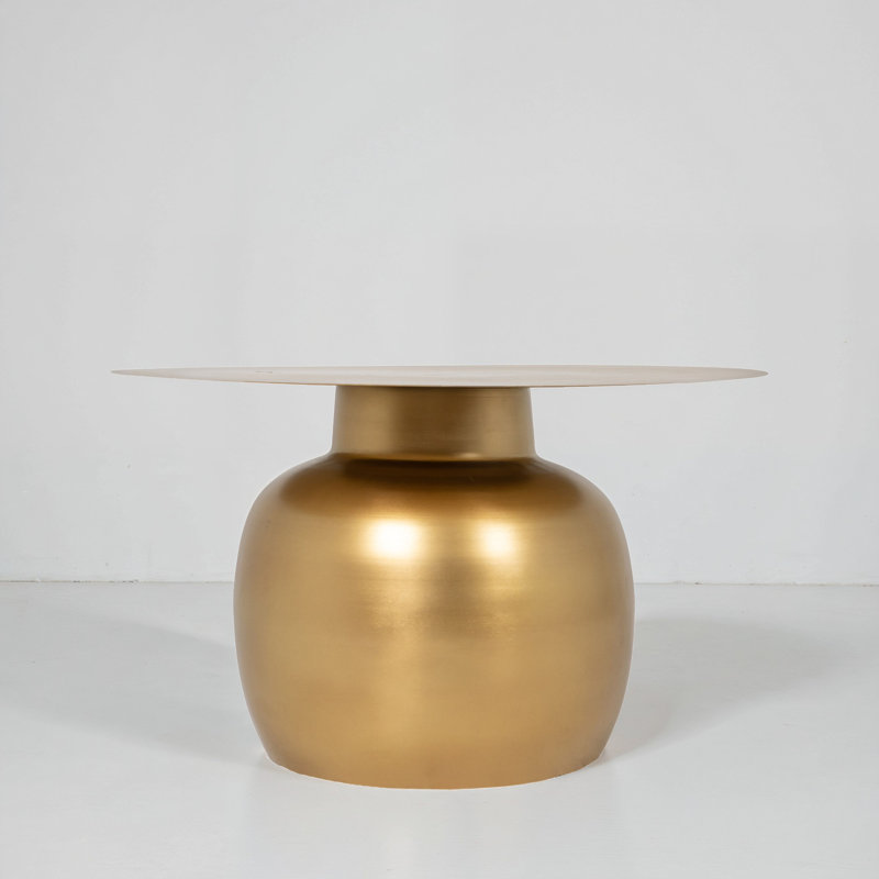 Carter Round Metal Coffee Table, Gold