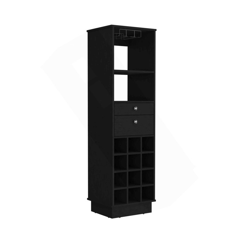 Armoire de bar deux tiroirs DEPOT E-SHOP Zircon, noir