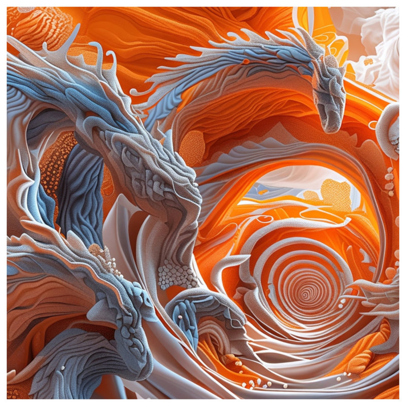 Couvertures de tourbillons de dragon abstrait, 60in W x 80in H