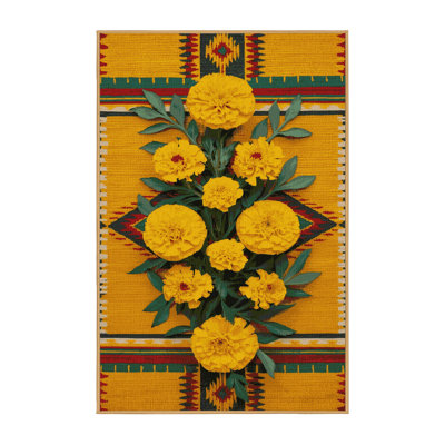 Washable Desert Marigold Southwestern Area Rug
