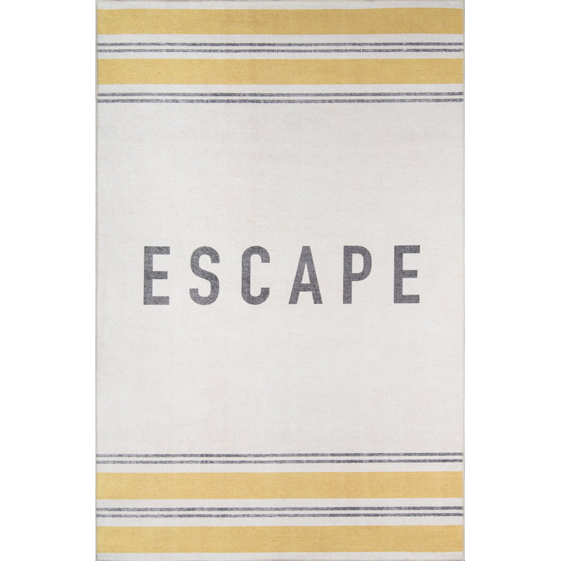 Tapis de zone jaune escape District, Rectangle 5 pi x 7 pi 6 po