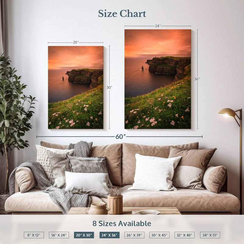 Aime Dusky Irish Cliffs, 36" H x 24" W