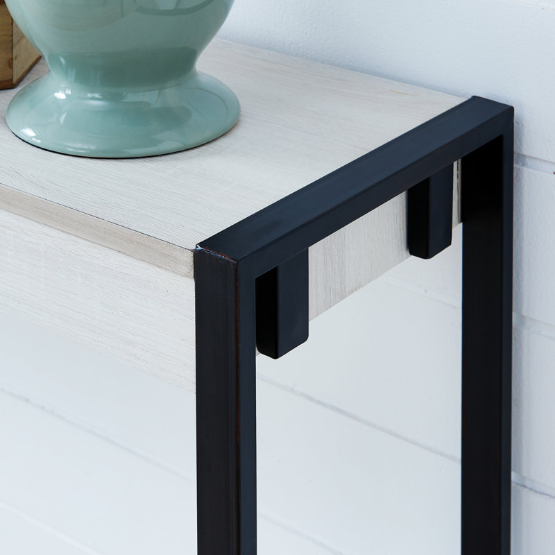 Hermosillo 54'' Console Table, Black, Distressed White