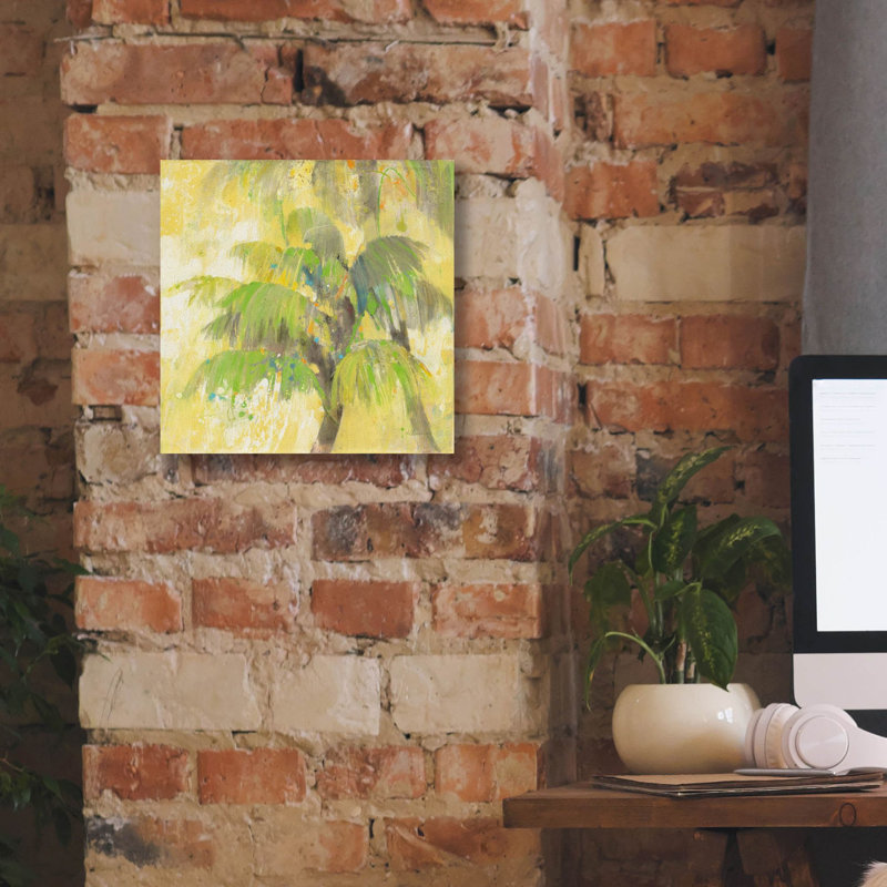 «Breezy Palm 2» par Albena Hristova, art mural sur toile, H 12 po x l 12 po x P 0,75 po