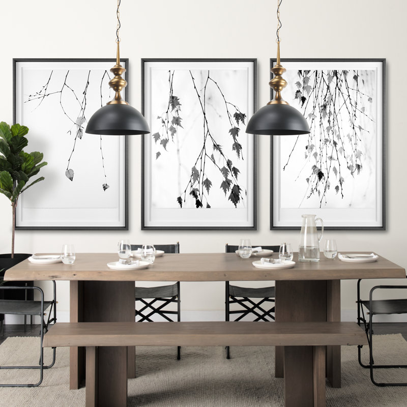 1 - Light Pendant, Black/Antique Brass