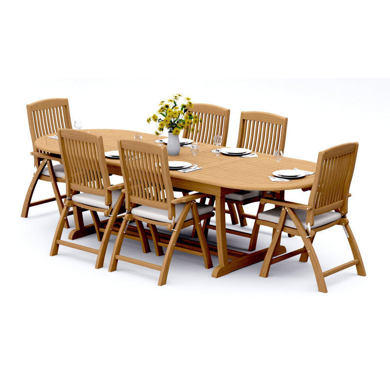 Marley Outdoor - Piece Teak Dining Set, 6