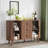 Sideboard Buffet Cabinet with 2 Sliding Tambour Doors and 3 Drawers-161731384