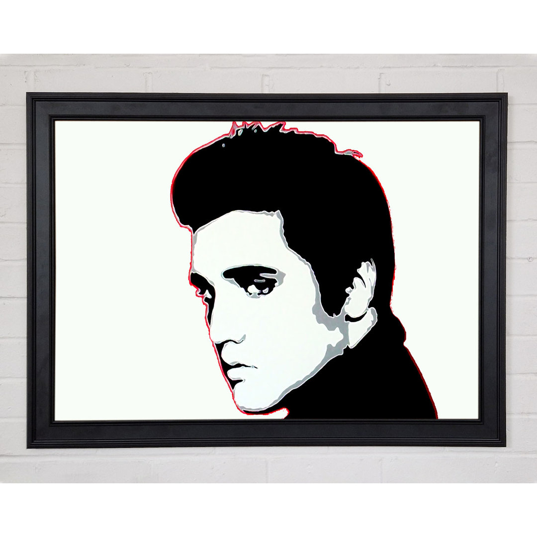 Elvis Portrait Weiß - Druck