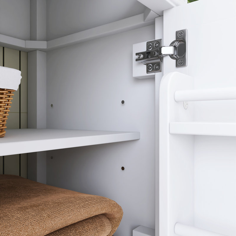 30 po Ensemble de meuble-lavabo autoportant avec comptoir en céramique, Argent argent, Blanc