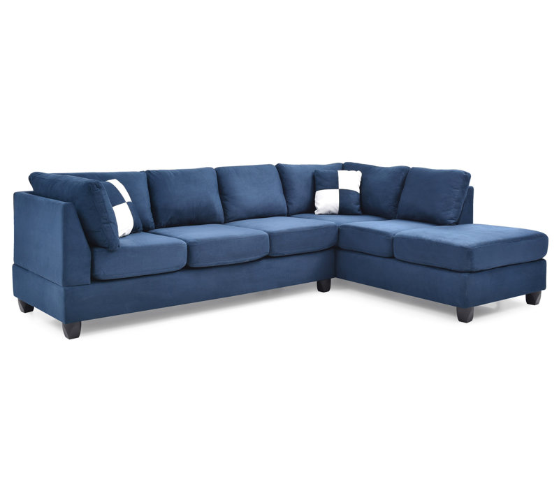 Canapé modulaire Senone Furniture Malone G633B-SC, Orienté à droite, Microfibre bleu marine