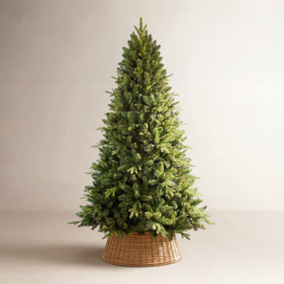 Pre-Lit Artificial Green Christmas Tree with Warm White Lights and Metal Stand