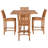 Teak Wood Bistro Bar Set Including 35" Square Miami Bar Table And Abacho Barstools-109480786