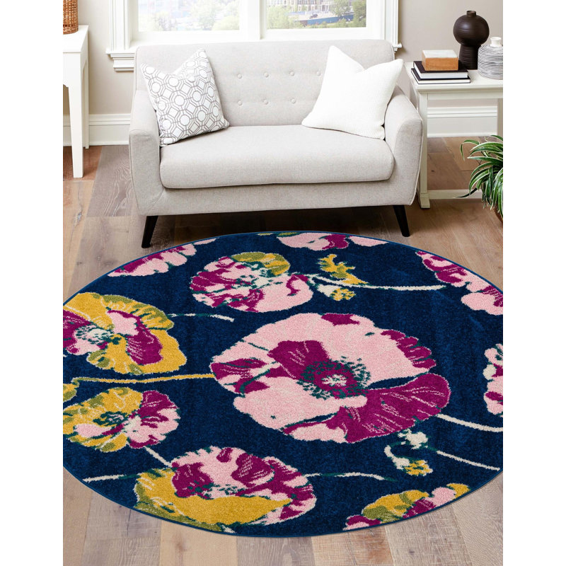 Bloom Floral Indoor Rug, Round 3'3"