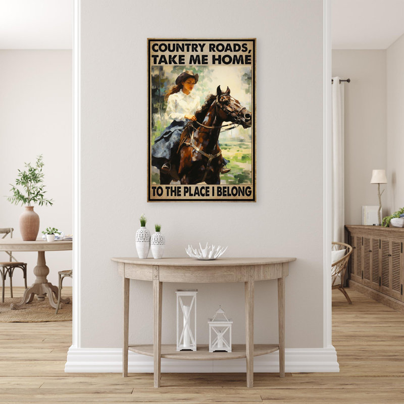 Country Roads Take Me Home sur impression sur toile, H 36 po x l 24 po x P 1,25 po