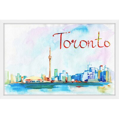 Toronto Skyline - Watercolor"" Framed Painting Print -  Marmont Hill, MH-JULCAN-131-NWFP-18