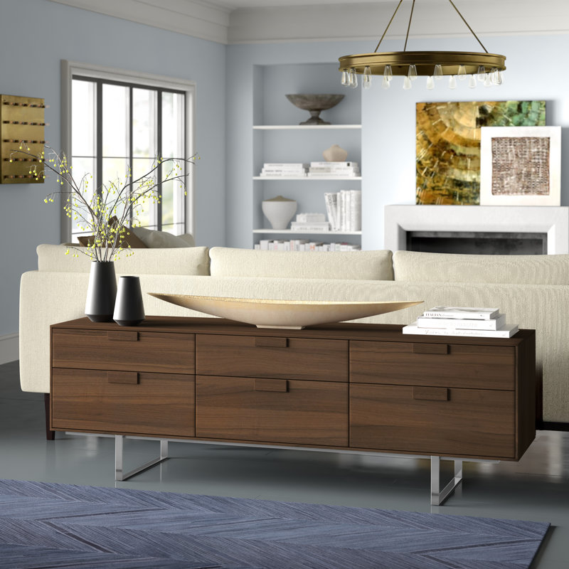 Series 11 Media Console, Walnut/Stainless Steel