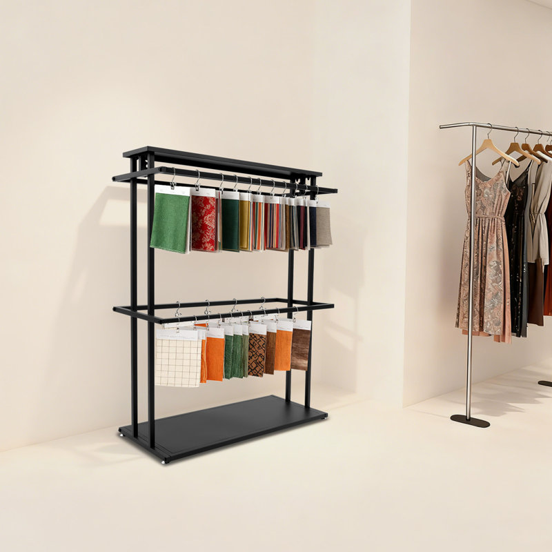 Floor-Standing Fabric Sample Organizer,  Display Stand, Black